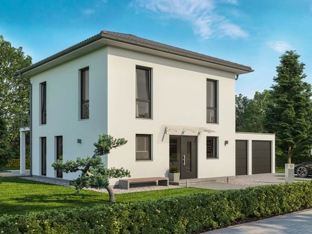 Massivhaus STADTVILLA FINO von Kern-Haus Chemnitz Schlüsselfertig ab 328900€, Stadtvilla Außenansicht 1