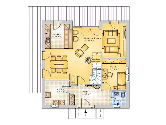 Massivhaus Stadtvilla Kroppach 40-008 von Econ Das Haus, Stadtvilla Grundriss 1 Massivhaus Stadtvilla Kroppach 40-008 von Econ Das Haus, Stadtvilla Grundriss 1