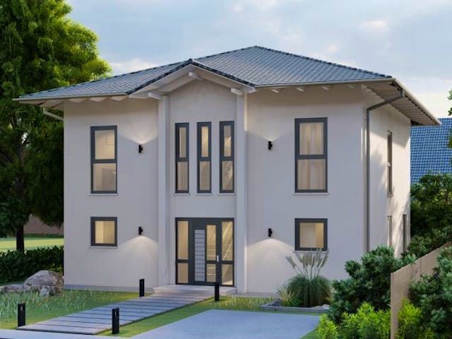 Massivhaus Stadtvilla Meckenheim 40-032 von Econ Das Haus,  Außenansicht 1