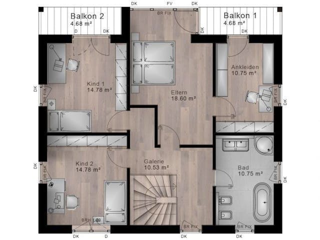 Massivhaus Stadtvilla Remagen 50-012 von Econ Das Haus, Stadtvilla Grundriss 1