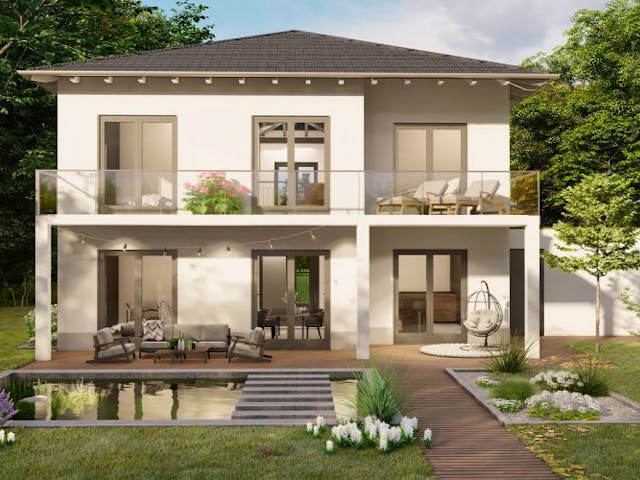 Massivhaus Stadtvilla Rottbitze 40-031 von Econ Das Haus,  Außenansicht 1