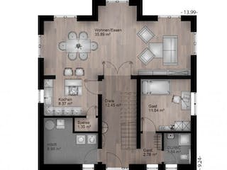 Massivhaus Stadtvilla Rüngesdorf 40-030 von Econ Das Haus,  Grundriss 1