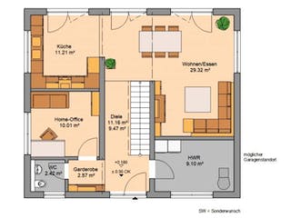 Massivhaus STADTVILLA SIGNUS von Kern-Haus Chemnitz Schlüsselfertig ab 357900€, Stadtvilla Grundriss 2