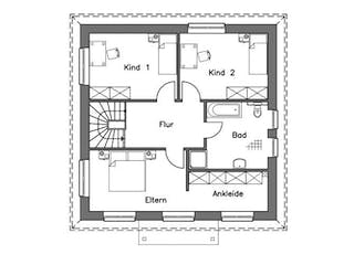 Massivhaus Stadtvilla SV140 Variante K von Baudirekt, Stadtvilla Grundriss 1