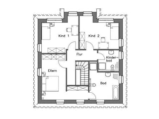 Massivhaus Stadtvilla SV155 Variante K von Baudirekt, Stadtvilla Grundriss 1