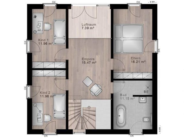 Massivhaus Stadtvilla Wassenach 40-020 von Econ Das Haus, Stadtvilla Grundriss 1