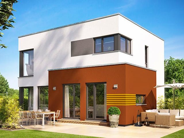 Fertighaus SUNSHINE 113 V8 von Living Fertighaus Schlüsselfertig ab 385652€, Cubushaus Außenansicht 1 Fertighaus SUNSHINE 113 V8 von Living Fertighaus Schlüsselfertig ab 385652€, Cubushaus Außenansicht 1