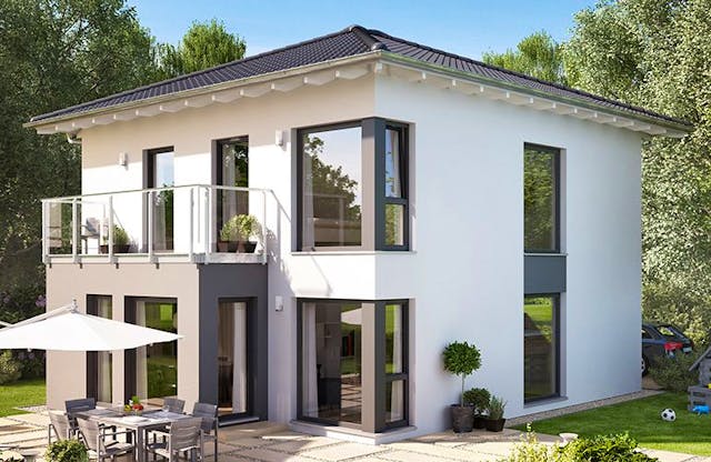 Was kostet ein Einfamilienhaus? Schlüsselfertige Stadtvilla von Living Fertighaus ab 34.0003 Euro