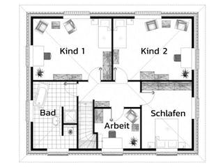 Massivhaus TANNENKAMP von Kagebau, Stadtvilla Grundriss 1