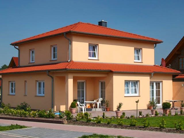 Massivhaus Villa Florenz von Elm Bau - Massiv- und Holzrahmenhäuser, Stadtvilla Außenansicht 1