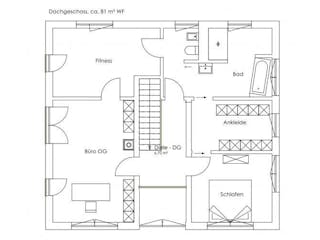 Fertighaus Vitalhaus Bruckmühl von Regnauer Hausbau, Satteldach-Klassiker Grundriss 1