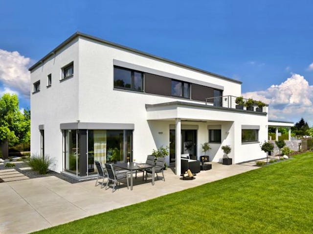 Fertighaus Vitalhaus Schwabach von Regnauer Hausbau Schlüsselfertig ab 671745€, Cubushaus Außenansicht 1 Fertighaus Vitalhaus Schwabach von Regnauer Hausbau Schlüsselfertig ab 671745€, Cubushaus Außenansicht 1