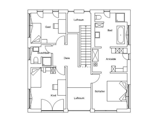 Fertighaus Vitalhaus Zorneding von Regnauer Hausbau Schlüsselfertig ab 563850€,  Grundriss 1