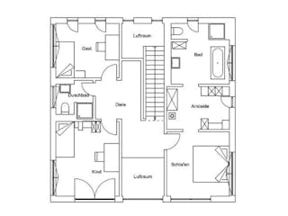 Fertighaus Vitalhaus Zorneding von Regnauer Hausbau, Satteldach-Klassiker Grundriss 1