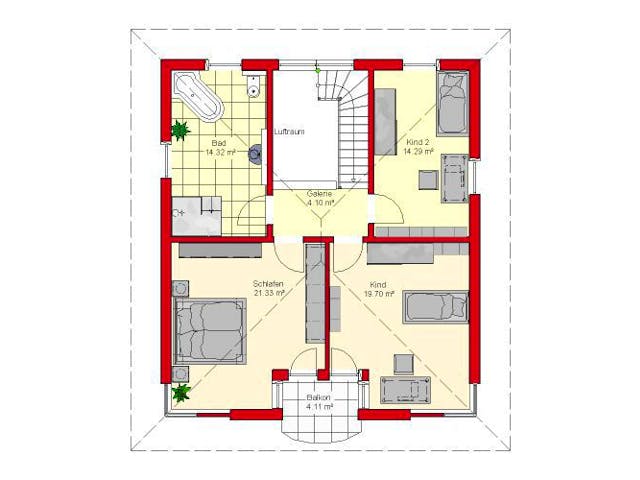 Massivhaus Würzburg 155 von PRO-IM Neo, Stadtvilla Grundriss 1