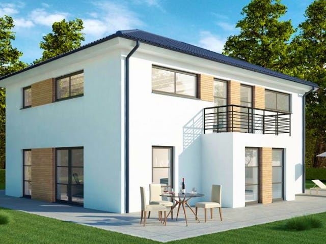Massivhaus Zweifamilienhaus ZH185 Variante M von Baudirekt, Außenansicht 1 Massivhaus Zweifamilienhaus ZH185 Variante M von Baudirekt, Außenansicht 1