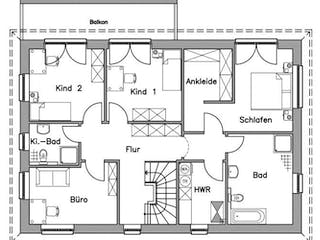 Massivhaus Zweifamilienhaus ZH200 Variante K von Baudirekt, Grundriss 1