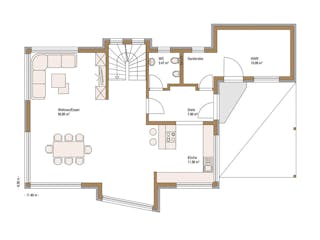 Fertighaus MH Erlangen von Fertighaus WEISS Schlüsselfertig ab 508161€, Satteldach-Klassiker Grundriss 1