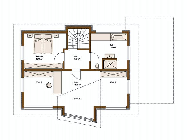 Fertighaus MH Erlangen von Fertighaus WEISS Schlüsselfertig ab 478098€, Satteldach-Klassiker Grundriss 2