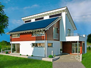 Fertighaus MH EMOTION von Fertighaus WEISS Schlüsselfertig ab 531905€, Pultdachhaus Außenansicht 1