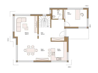 Fertighaus MH EMOTION von Fertighaus WEISS Schlüsselfertig ab 531905€, Pultdachhaus Grundriss 1