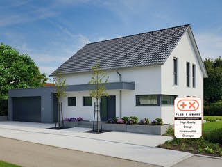 Fertighaus MH LIFE von Fertighaus WEISS Schlüsselfertig ab 428058€, Satteldach-Klassiker Außenansicht 2