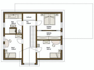 Fertighaus MH LIFE von Fertighaus WEISS Schlüsselfertig ab 428058€, Satteldach-Klassiker Grundriss 2