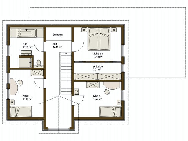 Fertighaus MH LIFE von WEISS Holzhaus Schlüsselfertig ab 418844€, Satteldach-Klassiker Grundriss 2