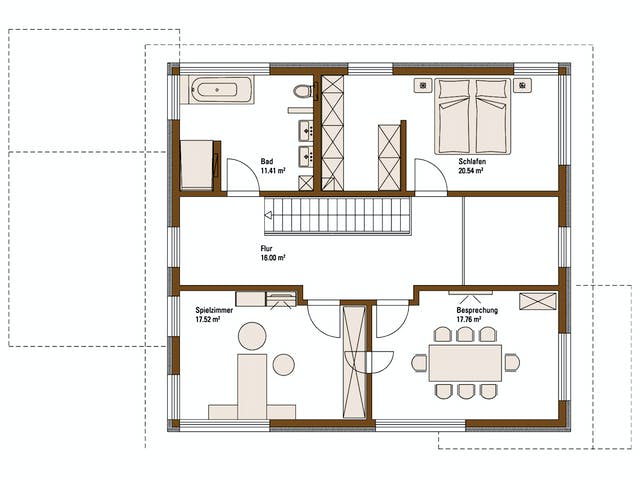 Fertighaus MH Mannheim - FUTURE von Fertighaus WEISS Schlüsselfertig ab 539252€, Satteldach-Klassiker Grundriss 2
