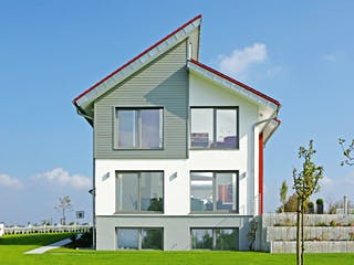Fertighaus MH STYLE von Fertighaus WEISS Schlüsselfertig ab 609419€, Pultdachhaus Außenansicht 4