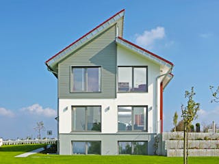 Fertighaus MH STYLE von Fertighaus WEISS Schlüsselfertig ab 647739€, Pultdachhaus Außenansicht 4