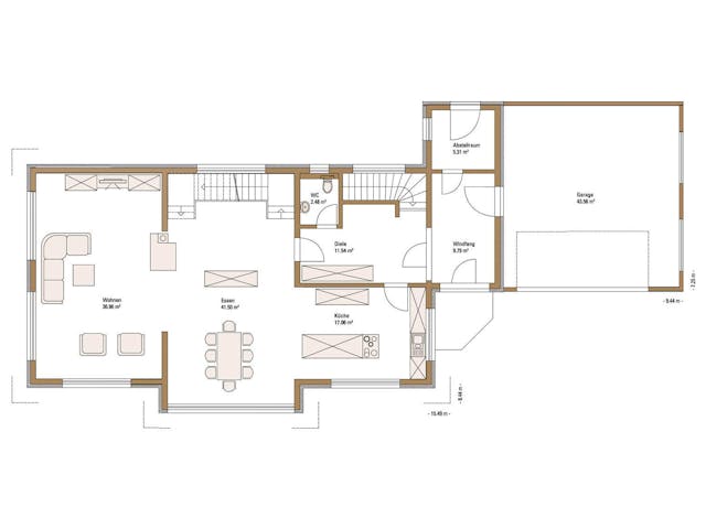 Fertighaus MH STYLE von Fertighaus WEISS Schlüsselfertig ab 609419€, Pultdachhaus Grundriss 1