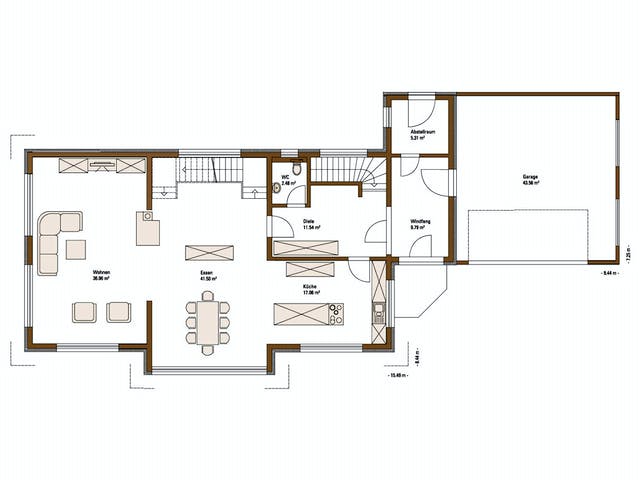 Fertighaus MH STYLE von WEISS Holzhaus Schlüsselfertig ab 609419€, Pultdachhaus Grundriss 1