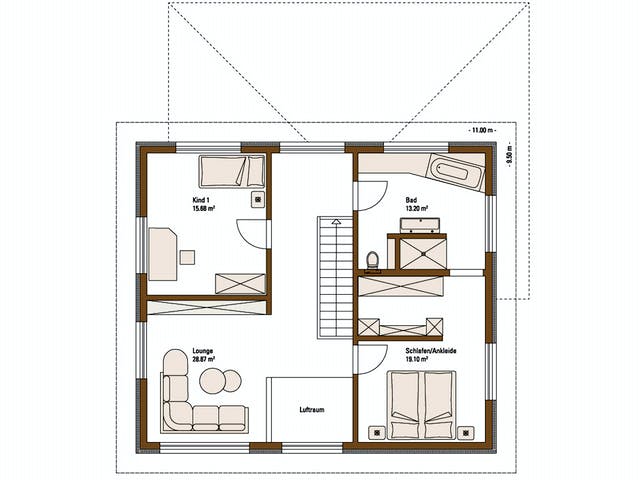 Fertighaus MH Ulm von WEISS Holzhaus Schlüsselfertig ab 520403€, Satteldach-Klassiker Grundriss 2
