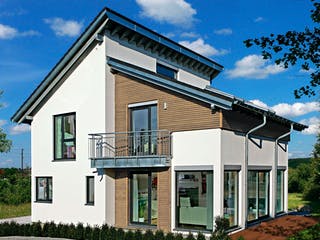 Fertighaus MH Villingen-Schwenningen von WEISS Holzhaus Schlüsselfertig ab 438422€, Pultdachhaus Außenansicht 1