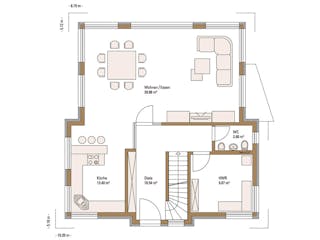 Fertighaus MH Villingen-Schwenningen von Fertighaus WEISS Schlüsselfertig ab 465990€, Pultdachhaus Grundriss 1