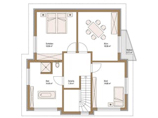Fertighaus MH Villingen-Schwenningen von Fertighaus WEISS Schlüsselfertig ab 465990€, Pultdachhaus Grundriss 2