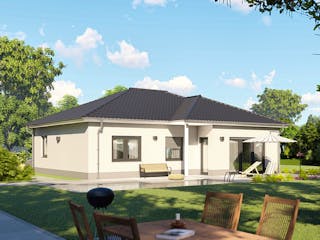 Massivhaus Cannes von MHW Haas Wohnbau, Bungalow Außenansicht 1