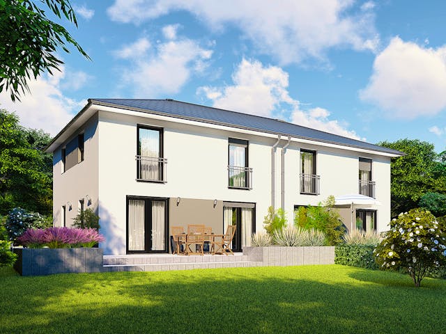 Massivhaus Graz von MHW Haas Wohnbau, Stadtvilla Außenansicht 1