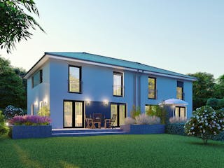 Massivhaus Graz von MHW Haas Wohnbau, Stadtvilla Außenansicht 3