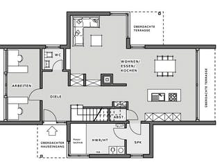 Fertighaus Musterhaus Hameln Box von Meisterstück-HAUS Schlüsselfertig ab 585345€, Cubushaus Grundriss 1