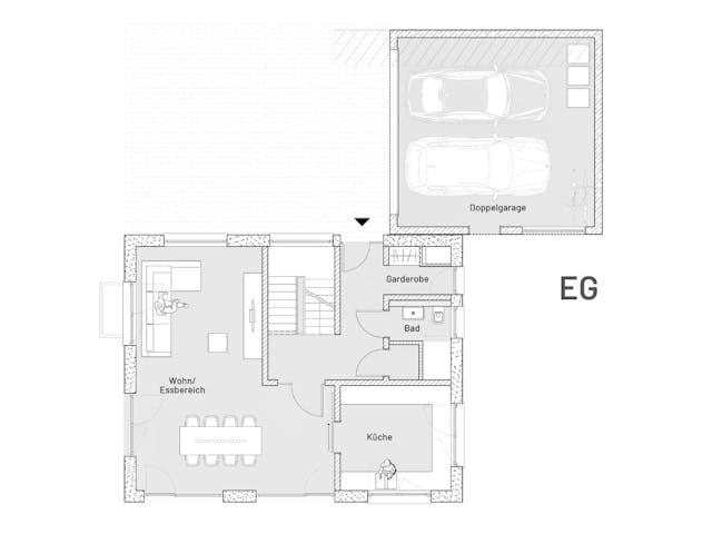 Massivhaus Massivhaus Grossmann von MYMassivhaus, Satteldach-Klassiker Grundriss 1