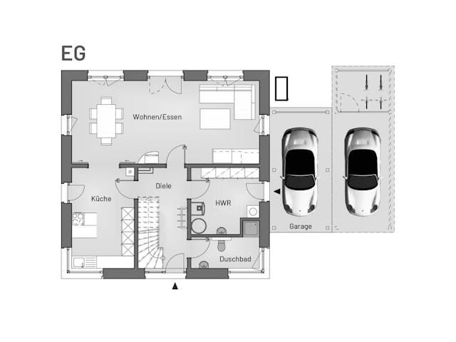 Massivhaus Stadtvilla Pils von MYMassivhaus, Stadtvilla Grundriss 1