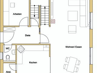 Blockhaus D138 Seifert von Frammelsberger Holzbau, Satteldach-Klassiker Grundriss 1