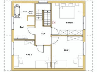Blockhaus D138 Seifert von Frammelsberger Holzbau, Satteldach-Klassiker Grundriss 2
