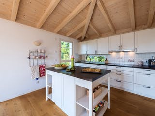 Blockhaus D162 Krastel von Frammelsberger Holzbau, Satteldach-Klassiker Innenansicht 3