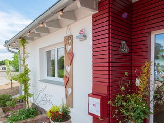 Blockhaus D158 Scheeder von Frammelsberger Holzbau, Bungalow Außenansicht 5