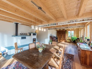 Blockhaus B420 Montigel von Frammelsberger Holzbau, Blockhaus Innenansicht 2