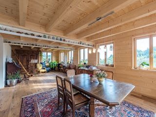 Blockhaus B420 Montigel von Frammelsberger Holzbau, Blockhaus Innenansicht 3