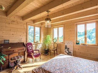Blockhaus B420 Montigel von Frammelsberger Holzbau, Blockhaus Innenansicht 5
